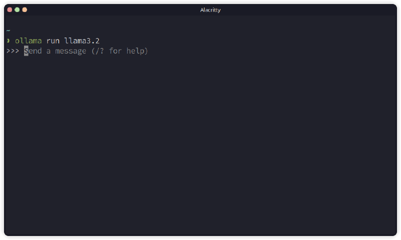 Ollama prompt in a terminal